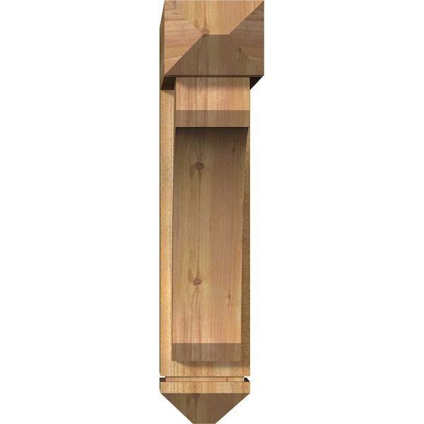 Legacy Arts And Crafts Rough Sawn Bracket W/ Offset Brace, Western Red Cedar, 8W X 30D X 36H